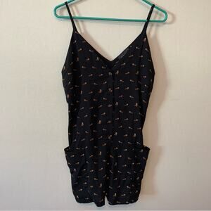 Dress Forum Black Novelty Print Romper Fox Red Pandas